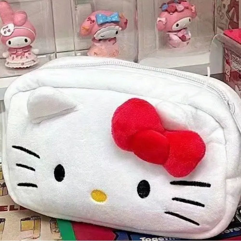 Hello Kitty Plush Pencil Pouch Makeup Bag Organizer New in package